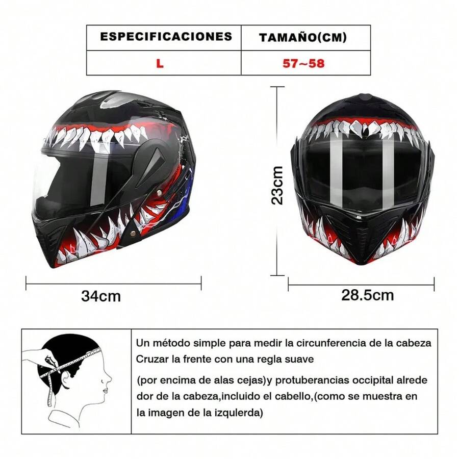 Casco Moto con Estampado de Symbiote