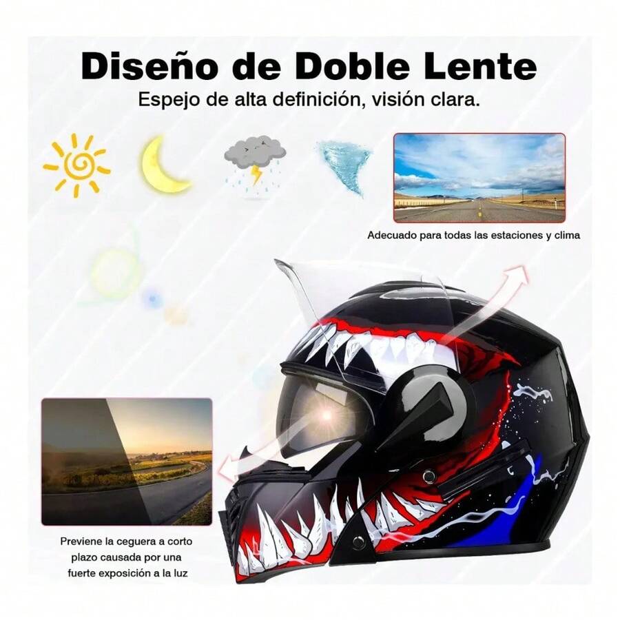 Casco Moto con Estampado de Symbiote