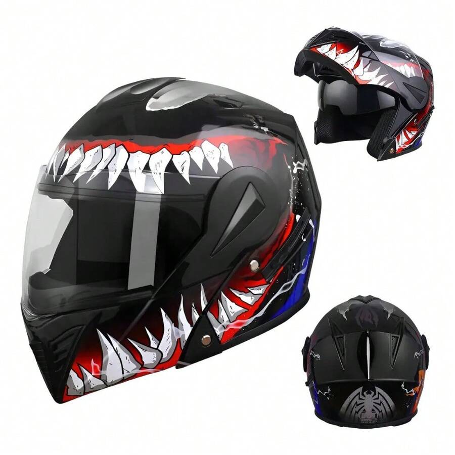 Casco Moto con Estampado de Symbiote