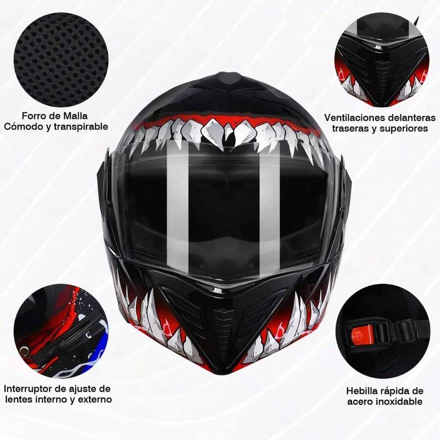 Casco Moto con Estampado de Symbiote