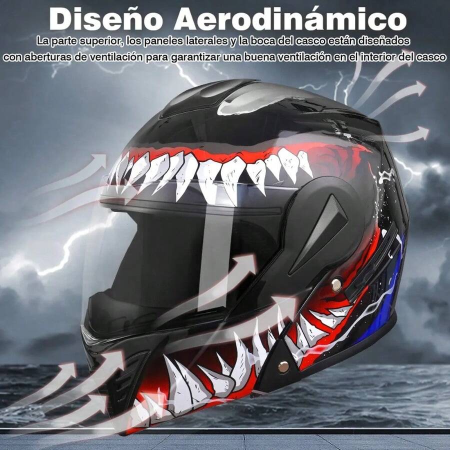 Casco Moto con Estampado de Symbiote
