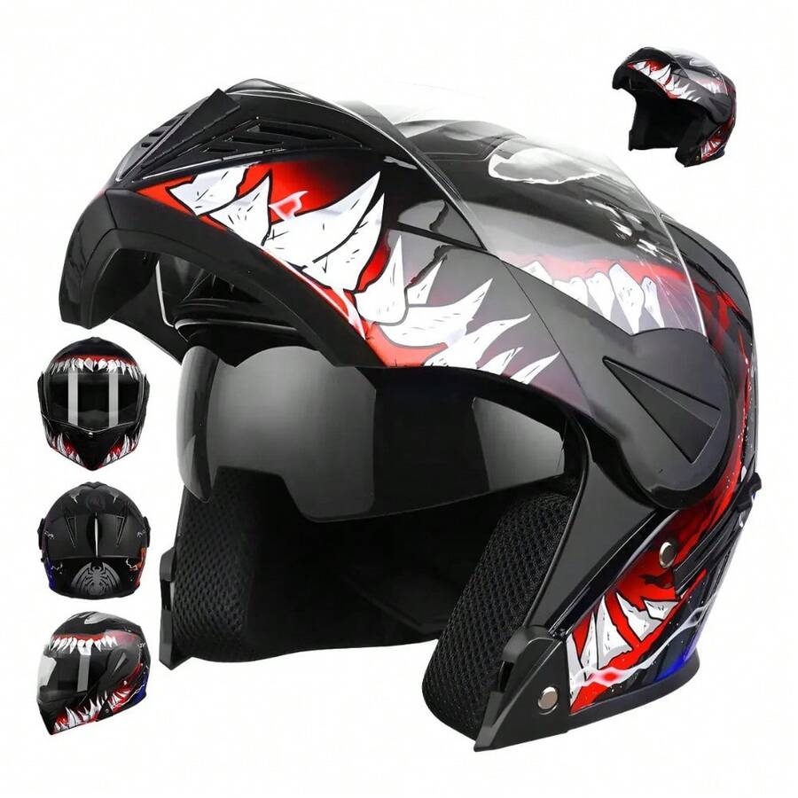 Casco Moto con Estampado de Symbiote