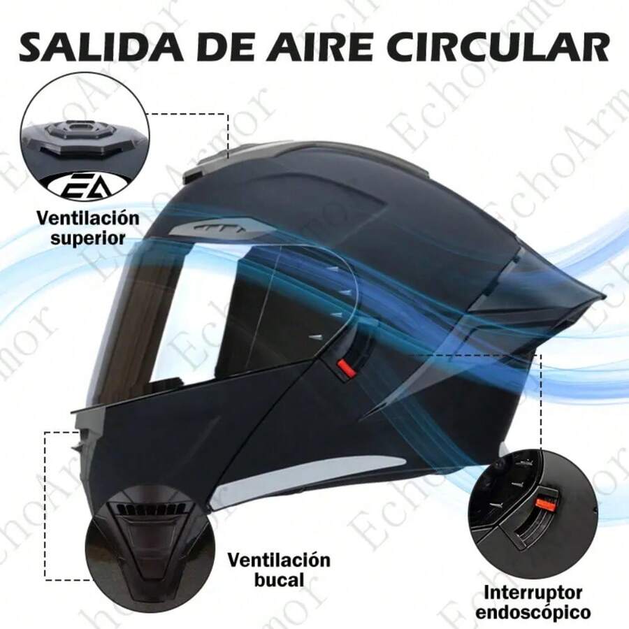 Casco Moto Abatible con LED RGB