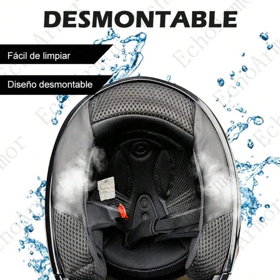 Casco Moto Abatible con LED RGB