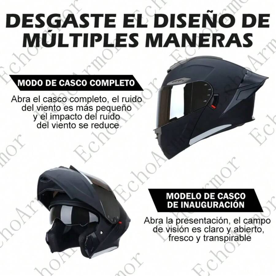 Casco Moto Abatible con LED RGB