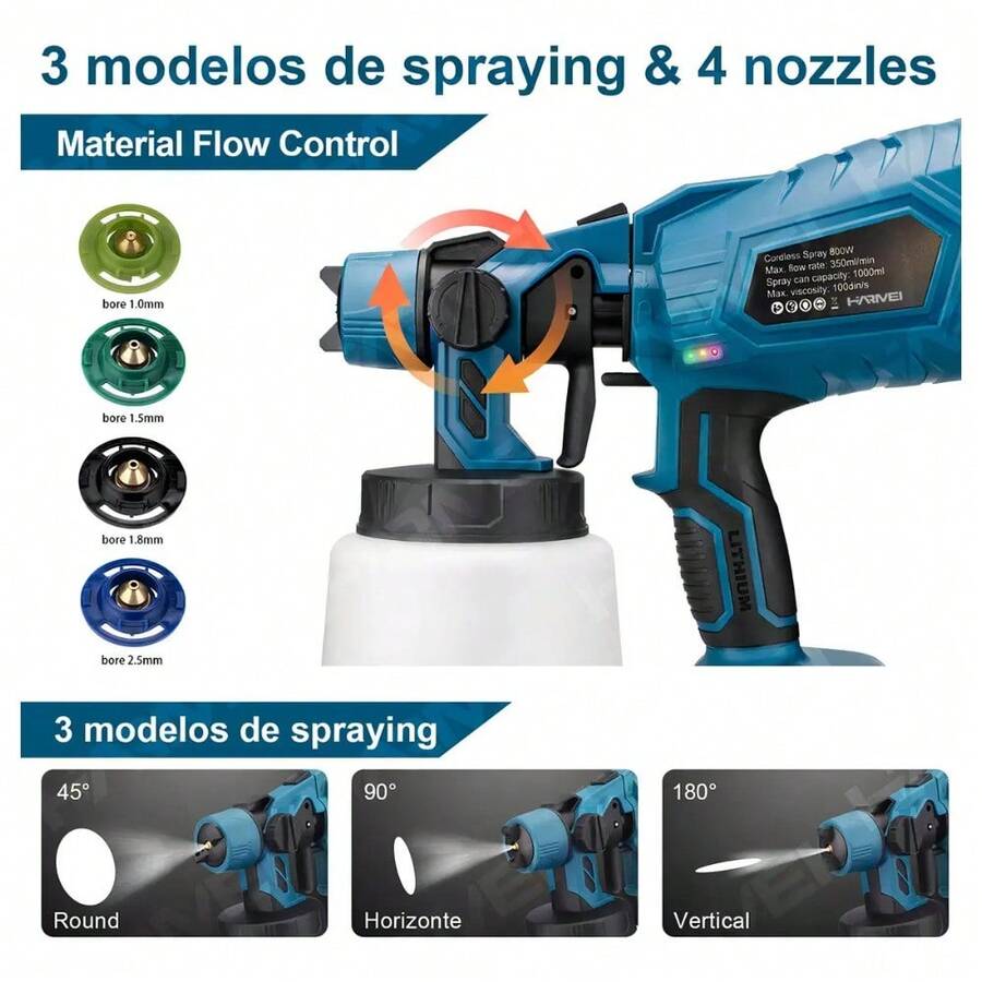 Pistola de Pintura Inalámbrica 800W