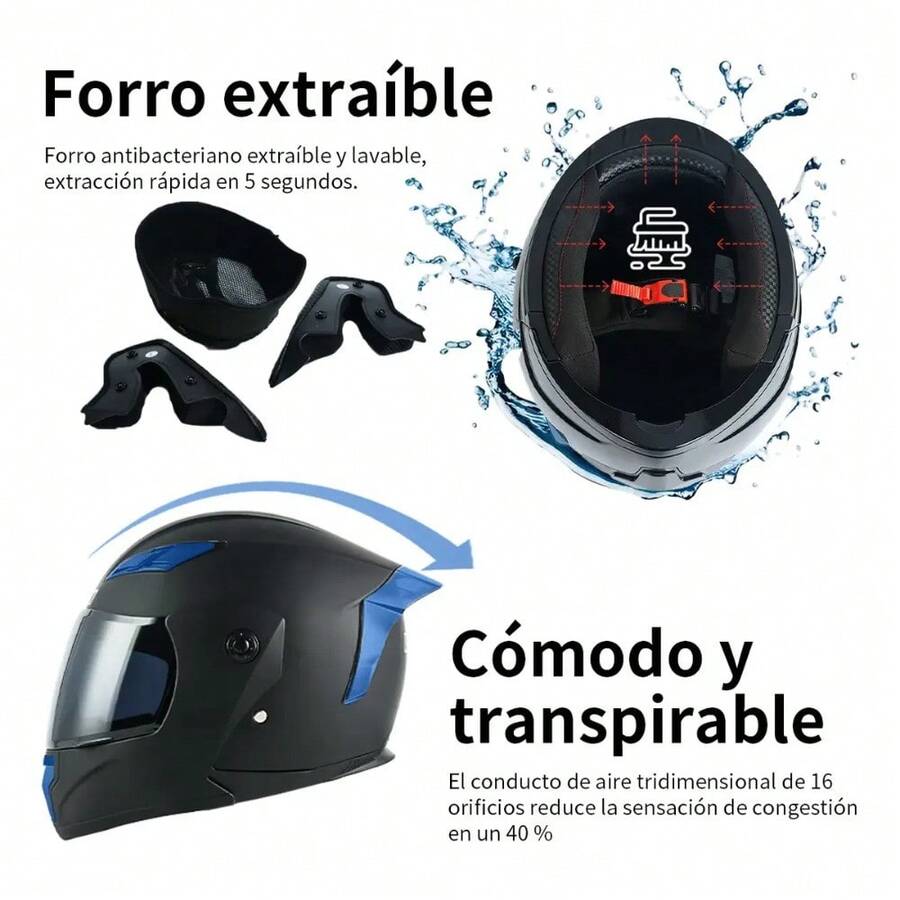 Casco Modular para Motocicleta Flip-Up