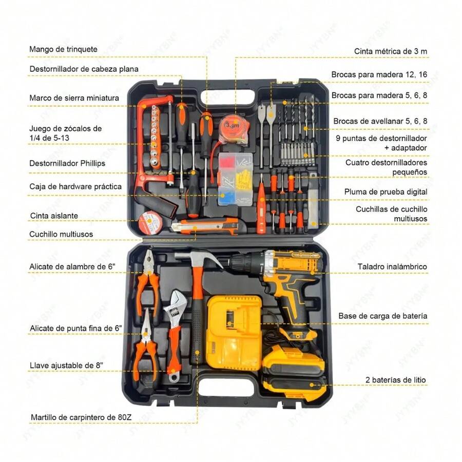 *Taladro Inalámbrico 21V con 118 Accesorios
