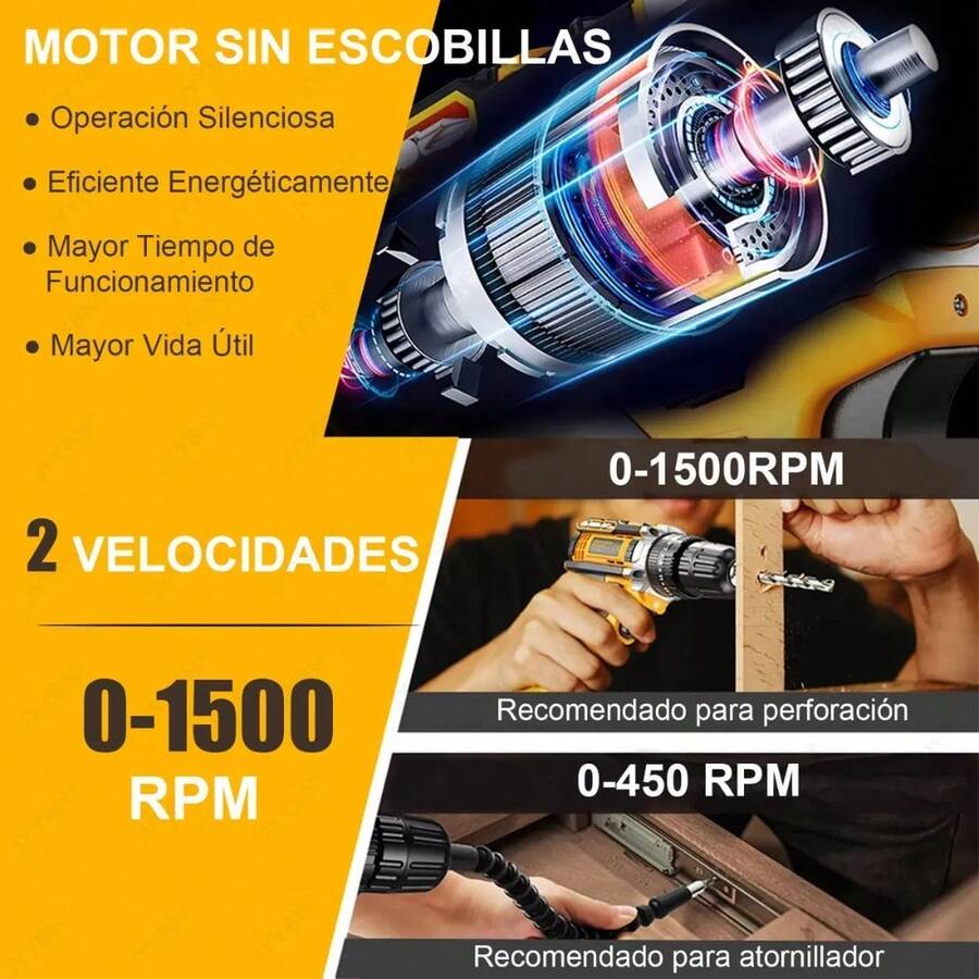 *Taladro Inalámbrico 21V con 118 Accesorios