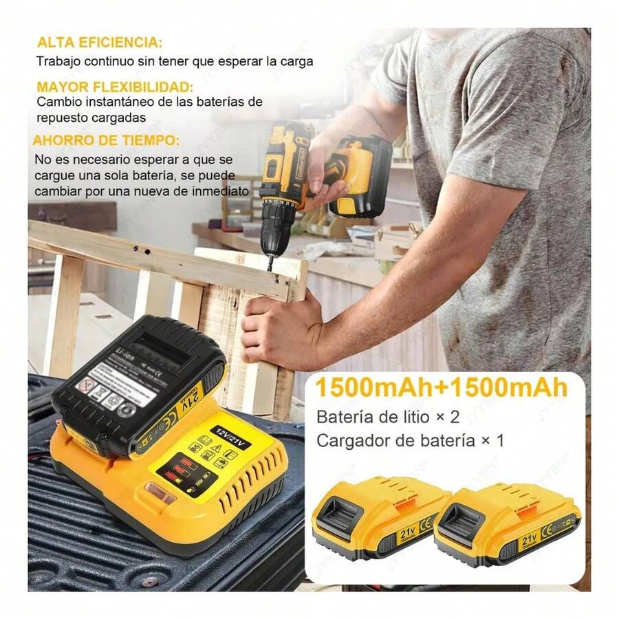 *Taladro Inalámbrico 21V con 118 Accesorios