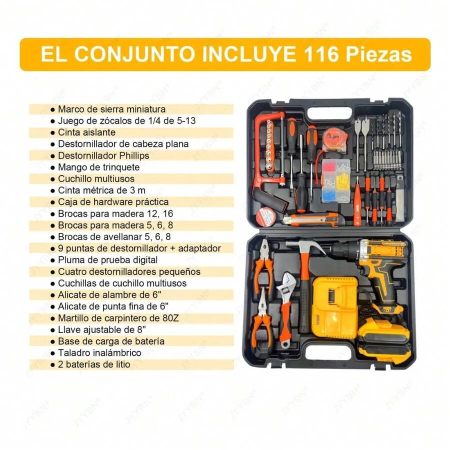*Taladro Inalámbrico 21V con 118 Accesorios