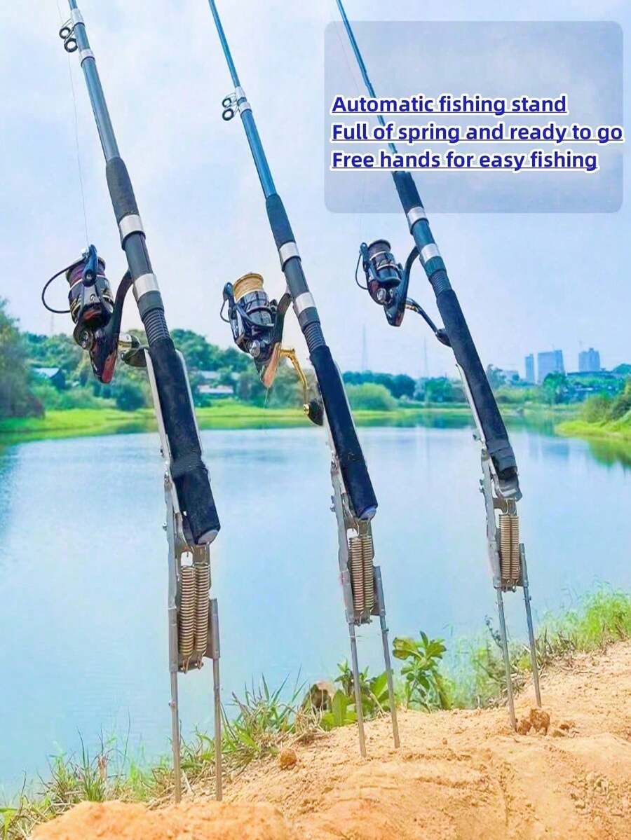 Soporte automático para caña de pescar para exteriores, pesca sin manos
