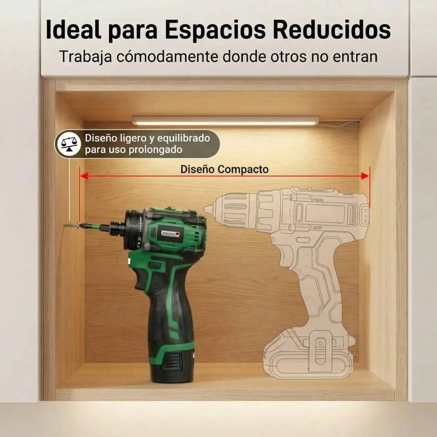 Taladro Percutor Brushless 16.8V + Atornillador 2 en 1