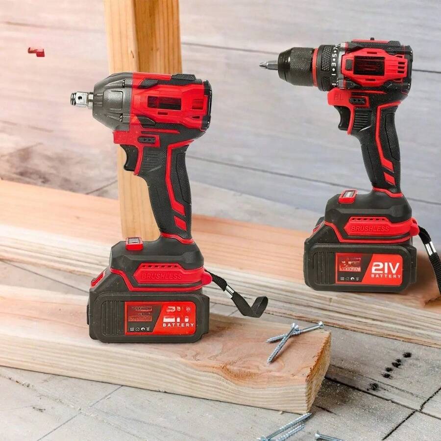 Llave de Impacto Inalámbrica 21V + Taladro Eléctrico 2 en 1