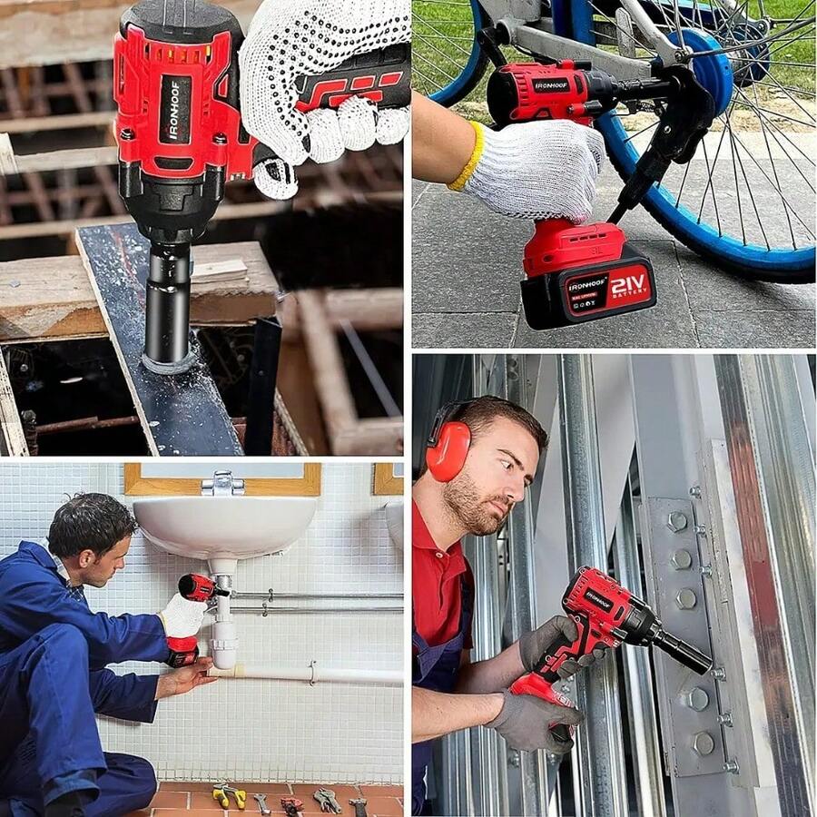 Llave de Impacto Inalámbrica 21V + Taladro Eléctrico 2 en 1
