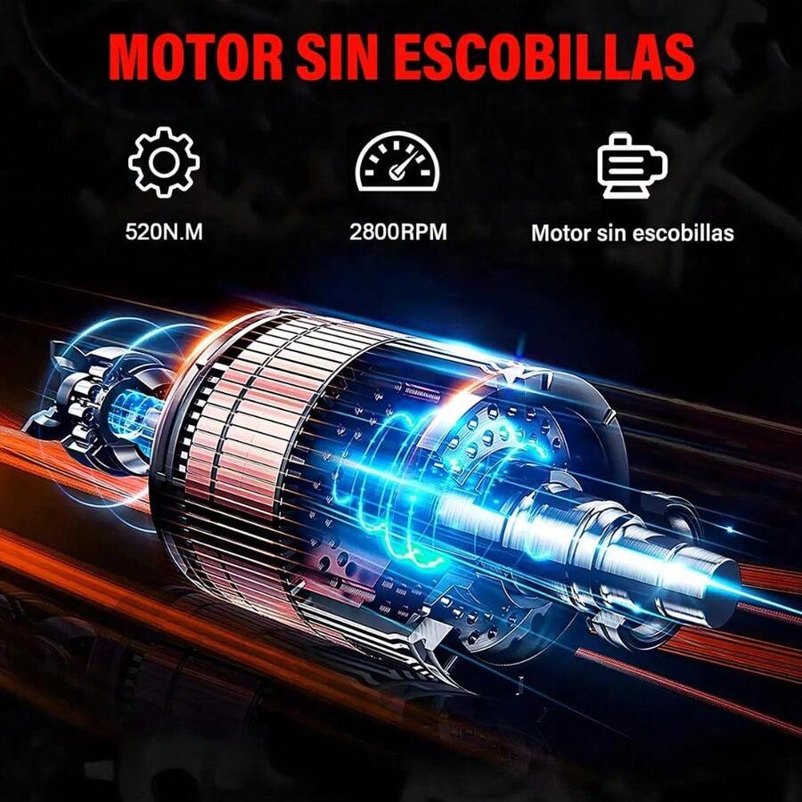Llave de Impacto 21V con 520Nm + Kit Completo de Accesorios