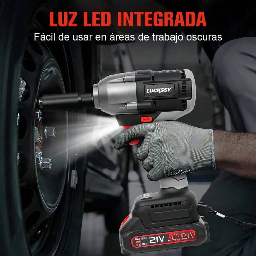 Llave de Impacto 21V con 520Nm + Kit Completo de Accesorios