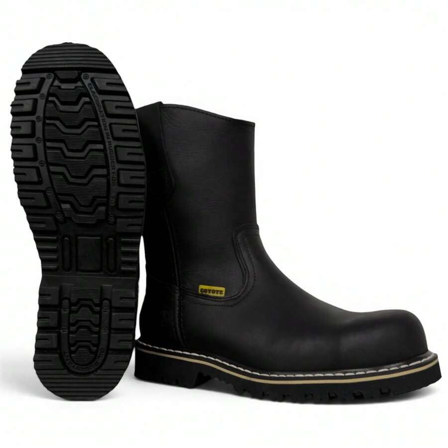 BOTA  CON CASCO DE POLIAMIDA RESISTENTE DIELECTRICAS EN PIEL GENUINA CORTE VACUNO Y SUELA DE TRACTOR TRUCK ANTI DERRAPE