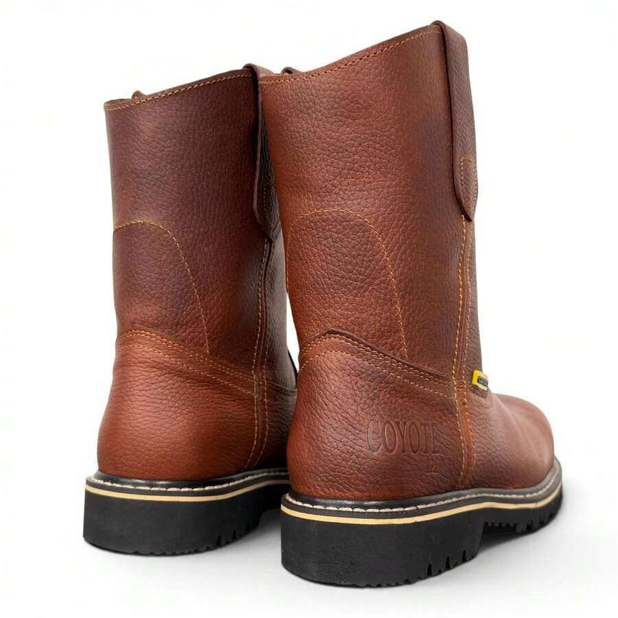 BOTA  CON CASCO DE POLIAMIDA RESISTENTE DIELECTRICAS EN PIEL GENUINA CORTE VACUNO Y SUELA DE TRACTOR TRUCK ANTI DERRAPE