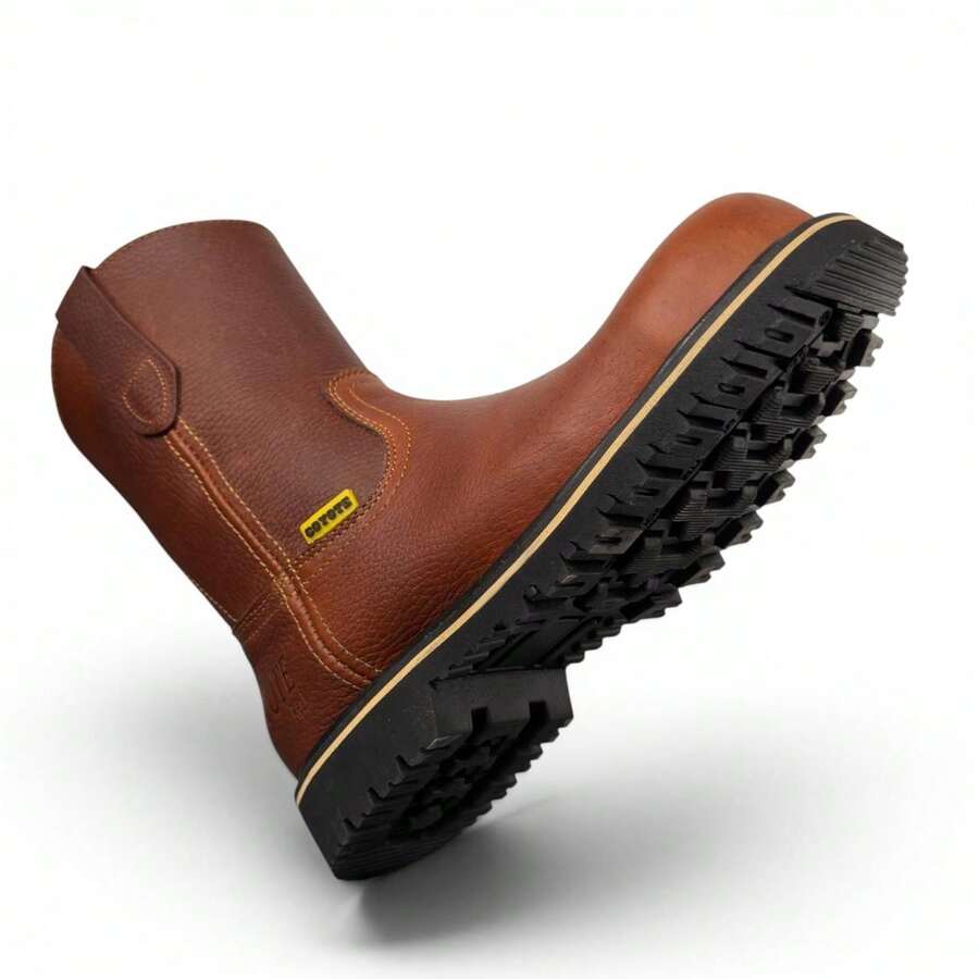 BOTA DIELECTRICA CON CASCO DE POLIAMIDA EN PIEL GENUINA CON SUELA DE TRACTOR