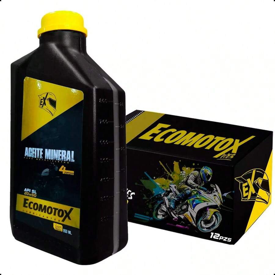 Paquete 6 Aceites Minerales 20W50 API SL 4 Tiempos Ecomotox – Protección y rendimiento confiable