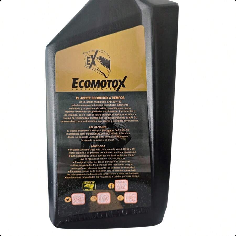 Paquete 6 Aceites Minerales 20W50 API SL 4 Tiempos Ecomotox – Protección y rendimiento confiable