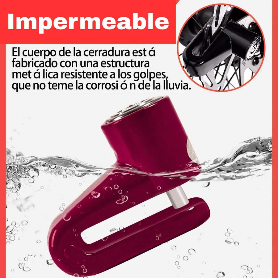 Vmingo 2pz Candado Disco Impermeable Antirrobo