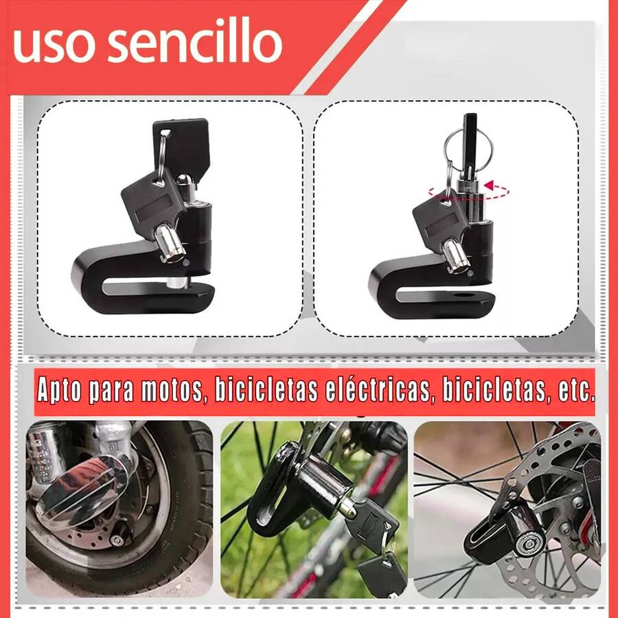 Vmingo 2pz Candado Disco Impermeable Antirrobo