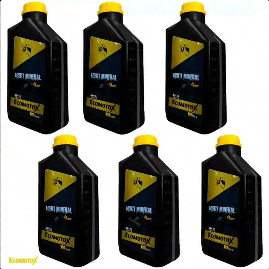 Paquete 6 Aceites Minerales 20W50 API SL 4 Tiempos Ecomotox – Protección y rendimiento confiable