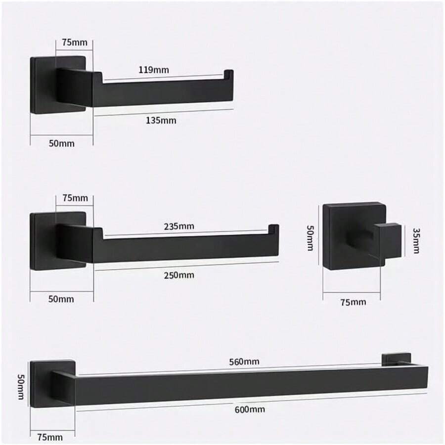 Mcmxtap Negro Juego de Accesorios de Baño