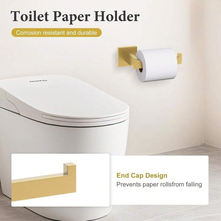 Mcmxtap Negro Juego de 4 Accesorios de baño Barra de Toallas de Acero Inoxidable