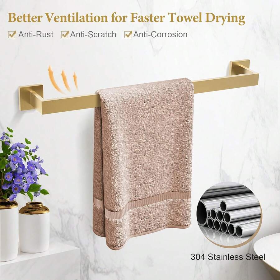 Mcmxtap Negro Juego de 4 Accesorios de baño Barra de Toallas de Acero Inoxidable