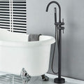 Mcmxtap Grifo de Pie Independiente para Bañera Negro Mate/Cromado/Níquel