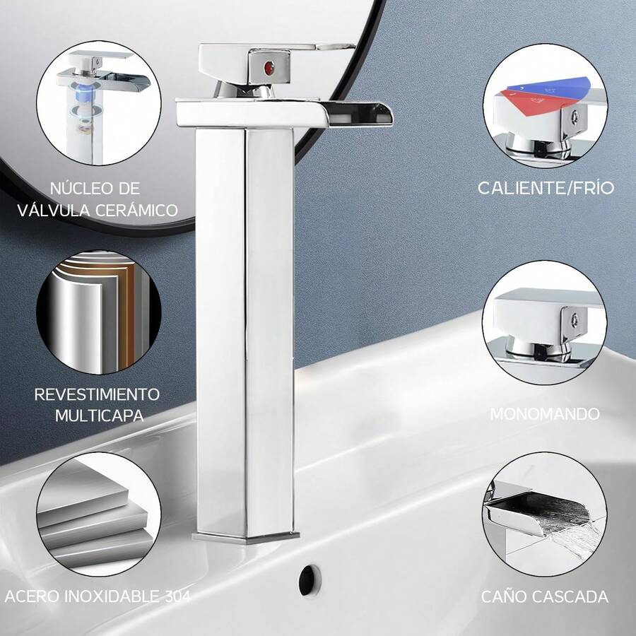 Mcmxtap Cromo Monomando para Lavabo