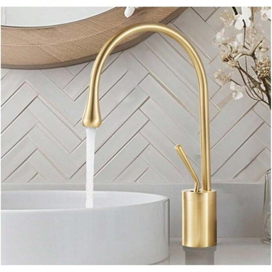 Grifos de baño en oro cepillado
