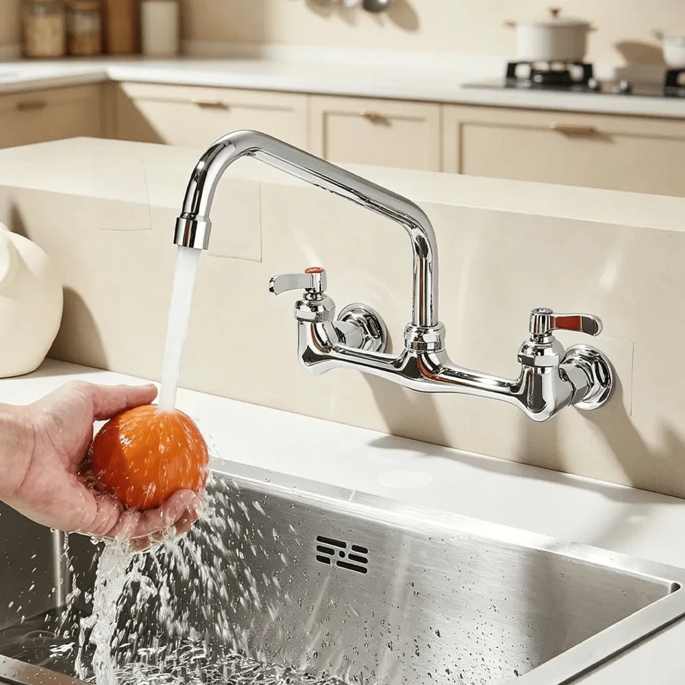 Mcmxtap Cromo Grifo de cocina de montaje en pared