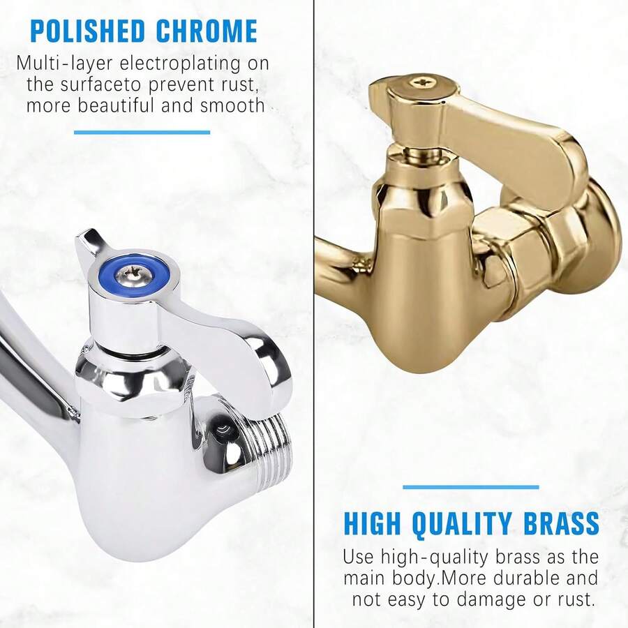 Mcmxtap Cromo Grifo de cocina de montaje en pared