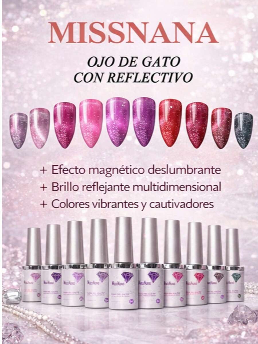 Set de Gel para Uñas Ojo de Gato MissNana, 36 Colores