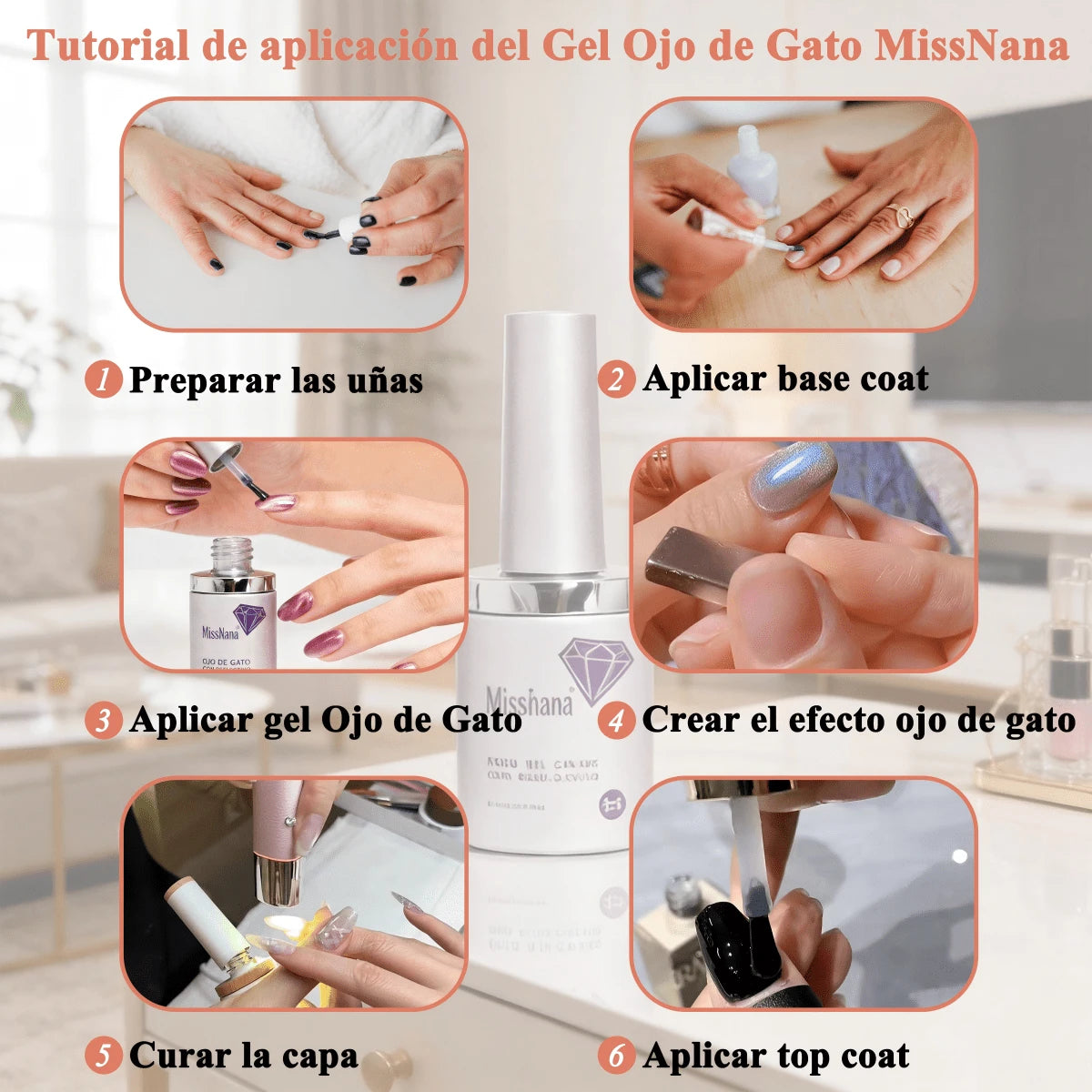 Set de Gel para Uñas Ojo de Gato MissNana, 36 Colores