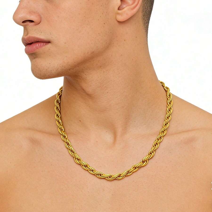 Cadena Trenzada para Hombre Golden