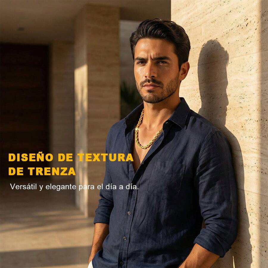 Cadena Trenzada para Hombre Golden