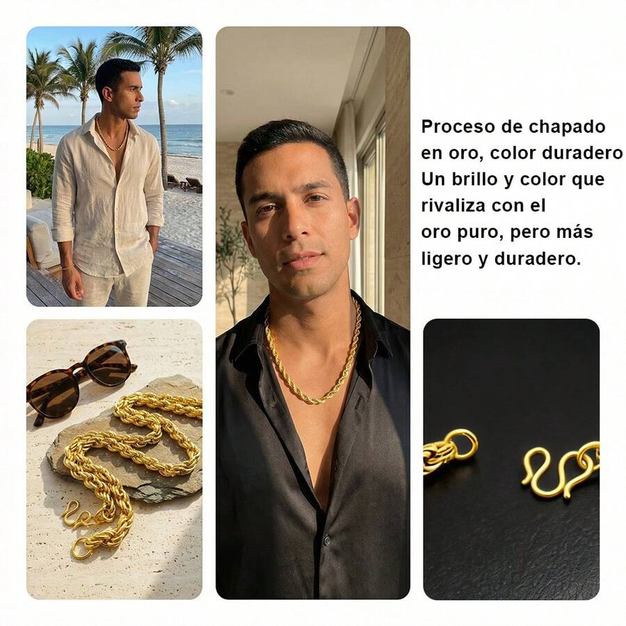 Cadena Trenzada para Hombre Golden