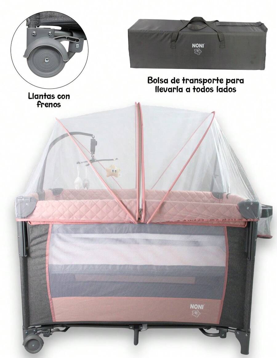 Cuna Corral 4 En 1 Con Mosquitero Y Cambiador