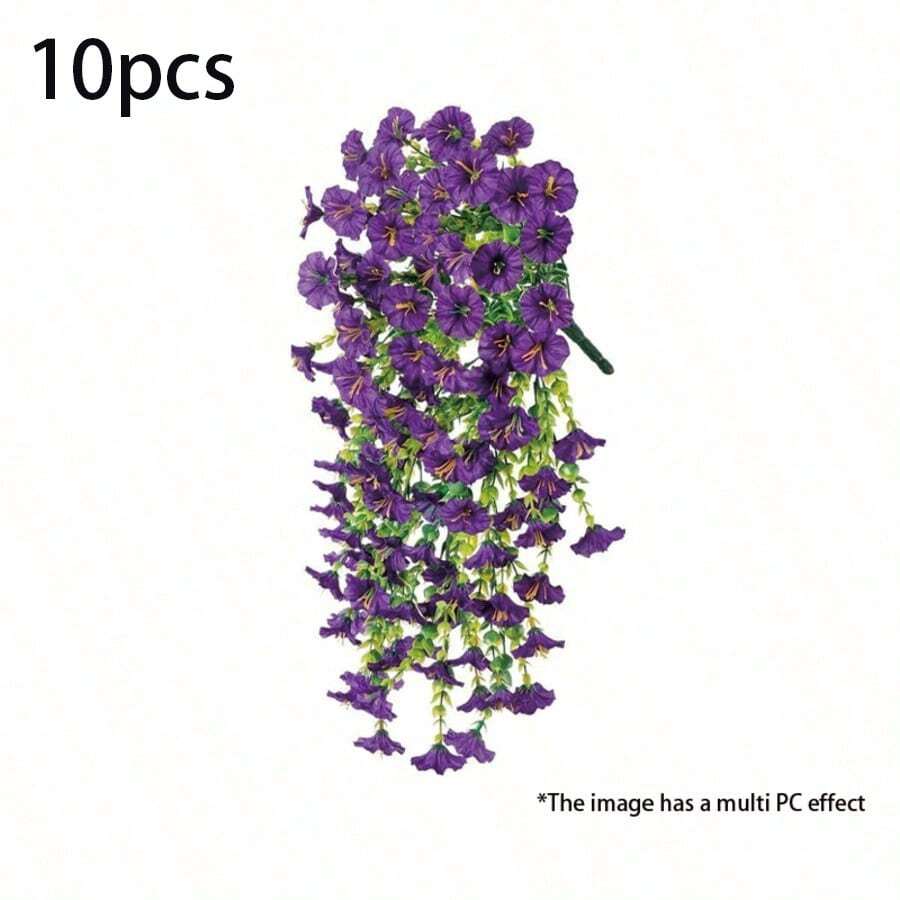 Flores artificiales colgantes de seda y hojas de eucalipto