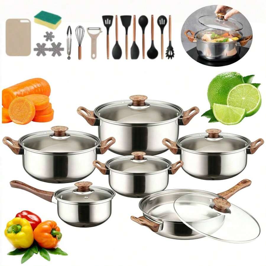 Juego De Utensilios De Cocina De Acero Inoxidable