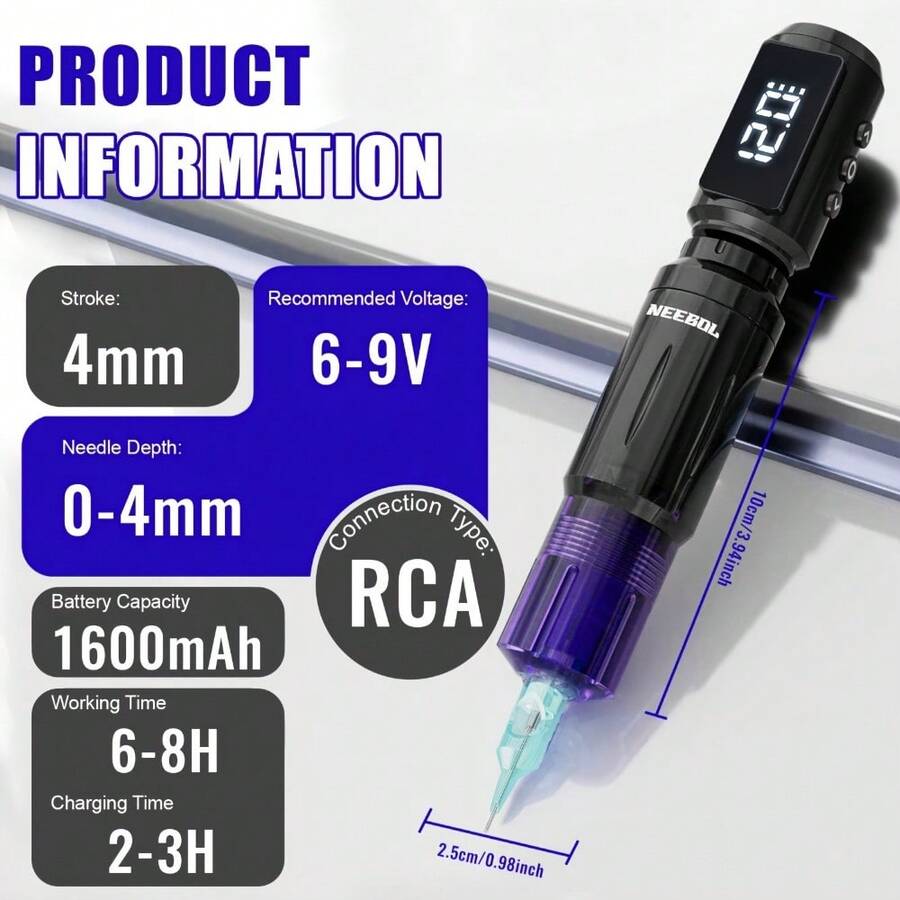 Máquina de Tatuaje  Kit Completo Inalámbrico 1500mAh