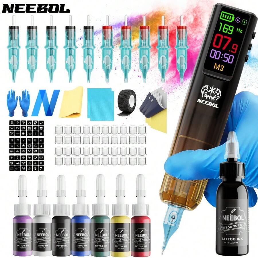 Máquina de Tatuaje  Kit Completo Inalámbrico 1500mAh