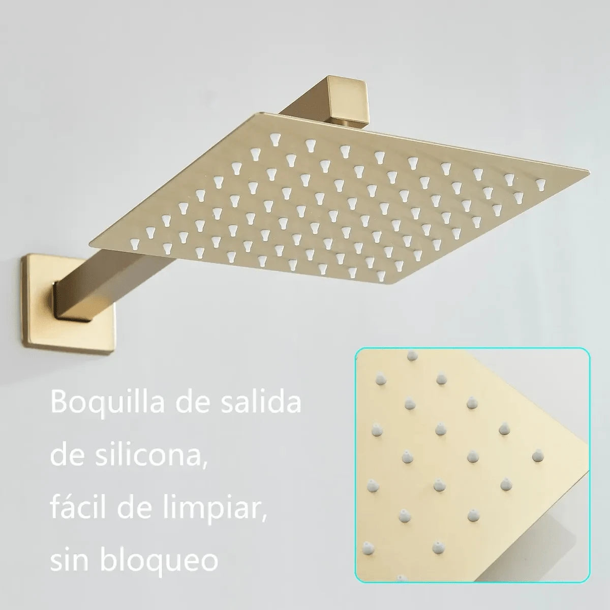 Mcmxtap  Kit Regadera Cuadrada 10 Pulgadas Tipo Lluvia Lujo
