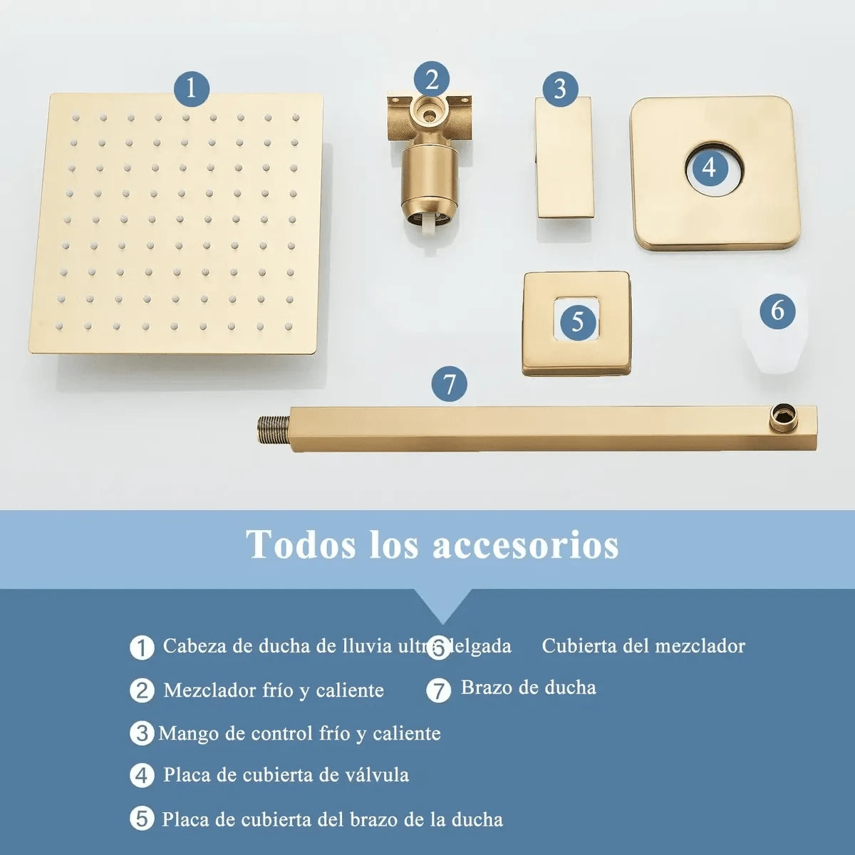 Mcmxtap  Kit Regadera Cuadrada 10 Pulgadas Tipo Lluvia Lujo