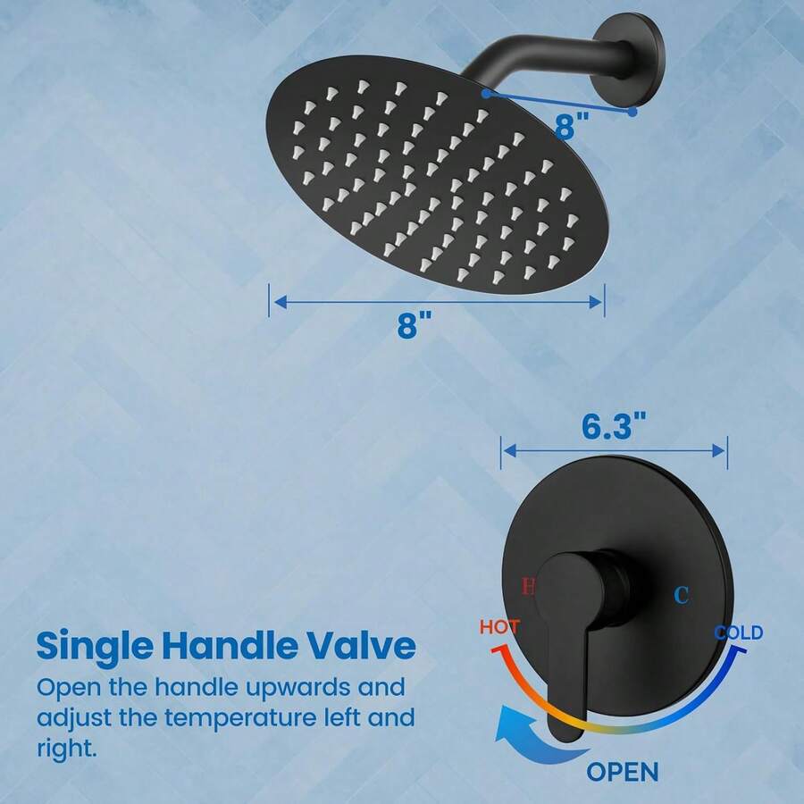 Mcmxtap  Kit Regadera Cuadrada 10 Pulgadas Tipo Lluvia Lujo